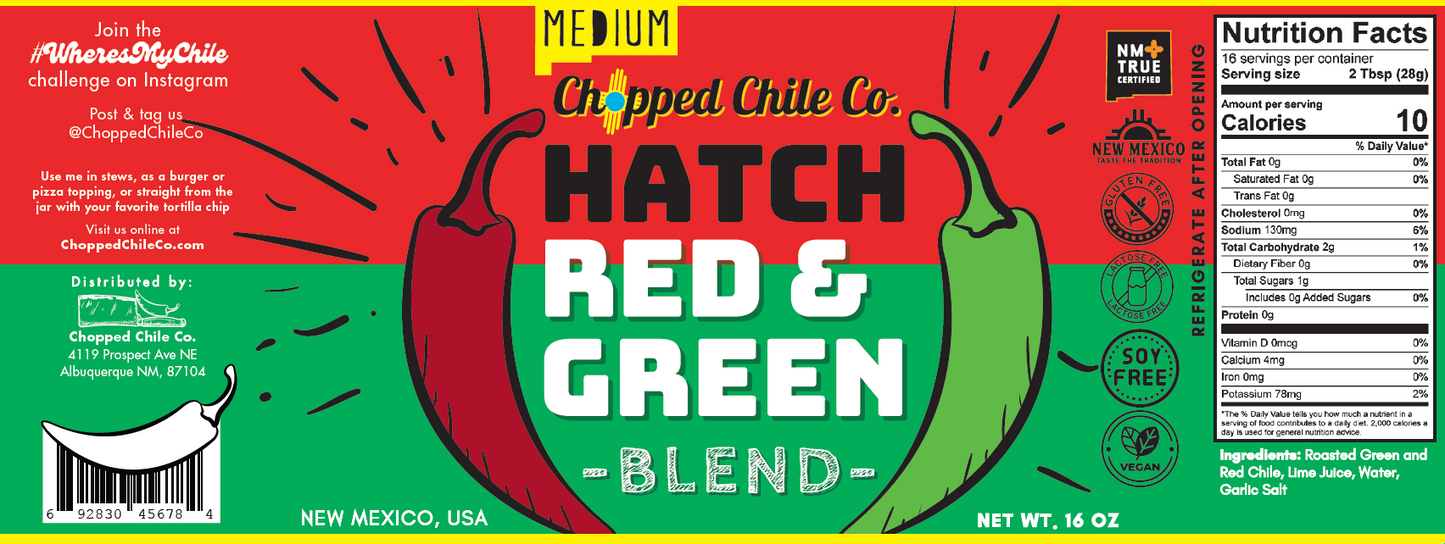 Flame Roasted Hatch Red & Green Blend | Medium Heat