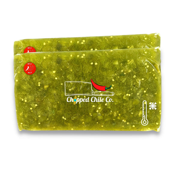 10 pounds of Chopped Chile Co. frozen Hatch green chile, mild heat level